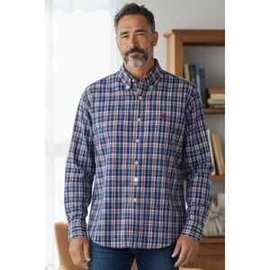 Ralph Lauren Men's Plaid Button Down Shirt Long Sleeve XXL Red Blue White